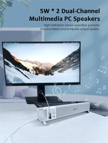 img 3 attached to 🔊 Bluedio LS Компьютерная колонка: Мини-длиннополосный звуковой планшет с Bluetooth 5.0 для ПК, игр и планшетов - Улучшенные басы и звук 7.1 канала