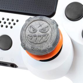 img 1 attached to 🎮 KontrolFreek Grav Slam Performance Thumbsticks for Call of Duty: Black Ops 4 on PlayStation 4 (PS4) and PlayStation 5 (PS5), Gray/Orange