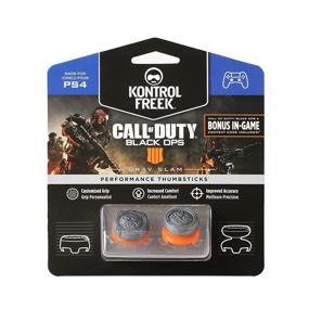 img 4 attached to 🎮 KontrolFreek Grav Slam Performance Thumbsticks for Call of Duty: Black Ops 4 on PlayStation 4 (PS4) and PlayStation 5 (PS5), Gray/Orange
