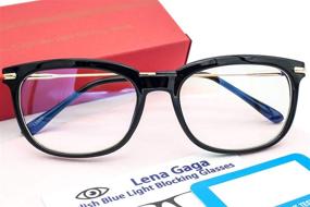 img 4 attached to 👓 Oversized Women's Computer Glasses with Stylish Blue Light Block Lens, Metal Temples, and Wide Face Fit - UV Glare Blocker, Eye Strain Relief