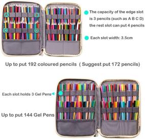 img 1 attached to 🖍️ JAKAGO Max 192 Slot Colored Pencil Case: Large Capacity Organizer for Watercolor Pencils, Markers, Gel Pens, and More! Perfect Gift for Students & Artists (Scat)