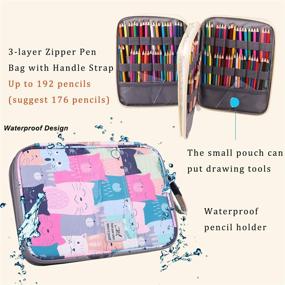 img 2 attached to 🖍️ JAKAGO Max 192 Slot Colored Pencil Case: Large Capacity Organizer for Watercolor Pencils, Markers, Gel Pens, and More! Perfect Gift for Students & Artists (Scat)