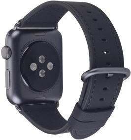 img 4 attached to JSGJMY Leather Band Compatible With Apple Watch 38Mm 40Mm 42Mm 44Mm Women Men Strap For IWatch SE Series 6 5 4 3 2 1