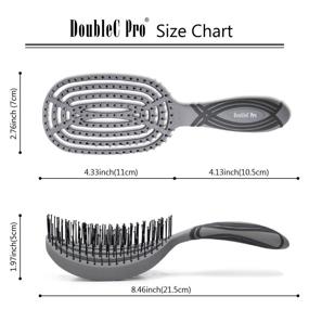 img 1 attached to 💇 NuWay Double Curved Circular Vented Detangling Brush (Gray) - U.S. Patented