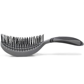 img 2 attached to 💇 NuWay Double Curved Circular Vented Detangling Brush (Gray) - U.S. Patented