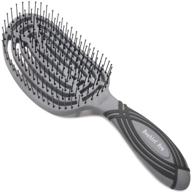 💇 nuway double curved circular vented detangling brush (gray) - u.s. patented logo