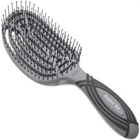 img 4 attached to 💇 NuWay Double Curved Circular Vented Detangling Brush (Gray) - U.S. Patented