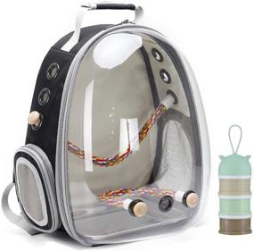 img 4 attached to Bird Carrier Backpack Cage - Travel with Stainless Steel Tray and Standing Perch - Enhanced SEO