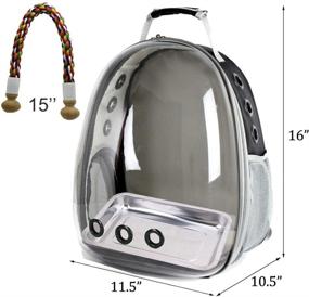 img 3 attached to Bird Carrier Backpack Cage - Travel with Stainless Steel Tray and Standing Perch - Enhanced SEO