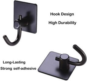 img 2 attached to 🔁 Waterproof Adhesive Hooks - Heavy Duty Wall Door Hangers for Hanging Towels, Robes, Bags, Coats - Kitchen/Bathroom Holder with Non-Slip Grip (4 Packs)