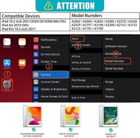 img 3 attached to 📱 Black iPad 10.2 Inch Case (9th/8th/7th Generation) with Screen Protector & Pencil Holder - 360 Rotating Kickstand & Hand Strap - HXCASEAC Shockproof Full Body Protective Cover (2021/2020/2019)