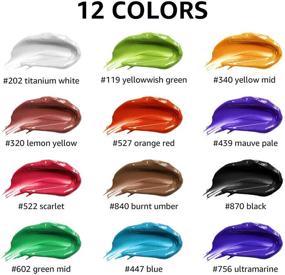 img 3 attached to 🎨 Lasten Acrylic Painting Set: 12 Colors Craft Paints for Artists, Beginners, Kids, Students, and Adults - Includes Palette and Brush (30ml/1 oz)