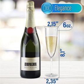 img 2 attached to 🥂 Premium Set of 12 Disposable Plastic Champagne Flutes for Weddings - Elegant 6 oz One-Piece Champagne Glasses - BPA-Free, Mimosa Ready