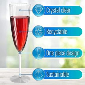 img 3 attached to 🥂 Premium Set of 12 Disposable Plastic Champagne Flutes for Weddings - Elegant 6 oz One-Piece Champagne Glasses - BPA-Free, Mimosa Ready