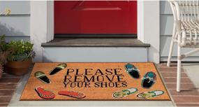 img 1 attached to 🚪 Enhance Your Entryway with the Liora Manne Natura Summer Coastal Please Remove Your Shoes Outdoor Coir Door Mat, 1ft 6in x 2ft 6in