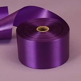 img 3 attached to 🎀 Premium Purple Embossed Poly Satin Ribbon - 2-3/4" X 100 Yards: High-Quality Decorative Ribbon for Crafts & Gifts