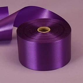 img 2 attached to 🎀 Premium Purple Embossed Poly Satin Ribbon - 2-3/4" X 100 Yards: High-Quality Decorative Ribbon for Crafts & Gifts