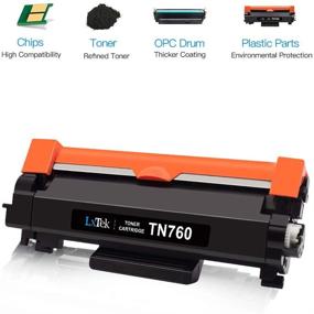 img 1 attached to 🖨️ LxTek Compatible Black Toner Cartridge Replacement for Brother TN760 TN 760 TN730 TN-730 - Compatible with MFC-L2710DW HL-L2370DW DCP-L2550DW HL-L2350DW HL-L2395DW HL-L2390DW Printer (4-Pack)