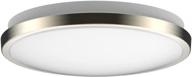 dimmable led ceiling light flush mount, brushed nickel finish, 10-inch ring, 3000k warm white logo