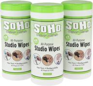 🌱 soho urban artist paint remover wipes: biodegradable & non-toxic cleaner for brushes, hands, palette, & studio floors – 3 pack of 40 wipes logo