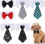 collar adjustable striped costume necktie dogs logo