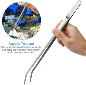 img 1 attached to 🐠 Ultimate Aquarium Tools Kit: UEETEK 5 in 1 Stainless Steel Fish Tank Aquatic Plant Tweezers Scissor Spatula Sets