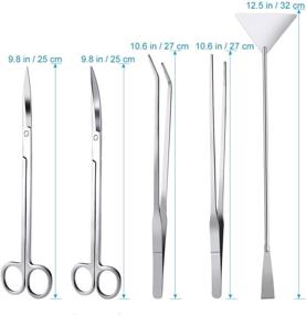 img 3 attached to 🐠 Ultimate Aquarium Tools Kit: UEETEK 5 in 1 Stainless Steel Fish Tank Aquatic Plant Tweezers Scissor Spatula Sets