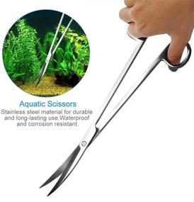 img 2 attached to 🐠 Ultimate Aquarium Tools Kit: UEETEK 5 in 1 Stainless Steel Fish Tank Aquatic Plant Tweezers Scissor Spatula Sets