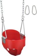 🔴 red highback full bucket swing set stuff with chains, hooks, and sss logo sticker логотип