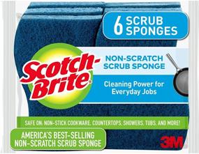 img 4 attached to Scotch-Brite Non-Scratch Scrub Sponges, Pack of 6 - Gentle yet Powerful Cleaning