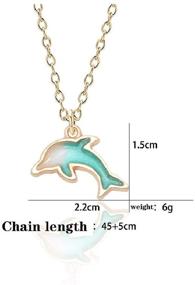 img 2 attached to 🌼 Stylish Alloy Sunflower Necklace: Little Dolphin Pendant & Colorful Fish Resin Necklace - Perfect Fashion Jewelry Gift for Women and Girls