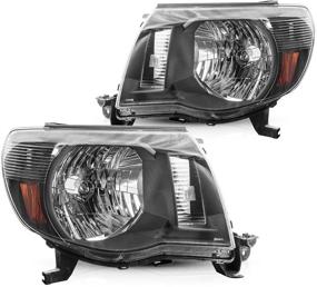 img 4 attached to 🔦 Torchbeam Headlight Assembly for 2005-2011 Tacoma, Black Housing with Amber Reflector and Clear Lens, Passenger and Driver Side