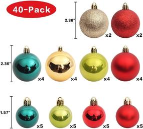 img 3 attached to 🎄 Christmas Tree Ornaments: 40pcs Shatterproof Ball Set for Xmas Tree Decoration