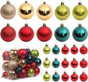 img 4 attached to 🎄 Christmas Tree Ornaments: 40pcs Shatterproof Ball Set for Xmas Tree Decoration