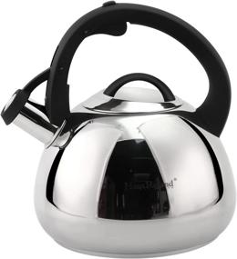 img 4 attached to ☕ Shangzher Silver Stainless Steel Tea Pot Stove Top Kettle - Whistling 3.2 Quart Fixed Silicone Handle Sphere