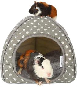 img 3 attached to 🏠 Cozy Gray YOGURTCK Large Guinea Pig Bed: Warm Hedgehog House and Nest Hideout for Dwarf Rabbit and Small Animals - Perfect Cage Cave Pet Supplies