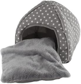 img 1 attached to 🏠 Cozy Gray YOGURTCK Large Guinea Pig Bed: Warm Hedgehog House and Nest Hideout for Dwarf Rabbit and Small Animals - Perfect Cage Cave Pet Supplies