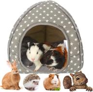 🏠 cozy gray yogurtck large guinea pig bed: warm hedgehog house and nest hideout for dwarf rabbit and small animals - perfect cage cave pet supplies logo