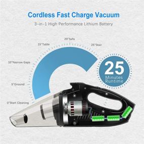 img 2 attached to 🧹 Wopulite Handheld Vacuum Cleaner - Cordless Hand Vac with Quick Rechargeable Battery - Strong Suction and Duster for Home, Office, and Car in Grey