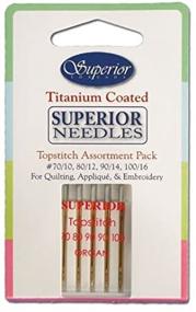 img 1 attached to 🧵 Superior Threads Topstitch Sewing and Quilting Needles Assortment Set - #70/10, 80/12, #100/16 x 1 Needle Each, #90/14 x 2 Needles Each - Total 5 Needles per Pack