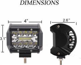 img 3 attached to 🚨 Yucnaco LED Pods Light - 4-Inch, 8PCS 60W Triple Row Flood Spot LED Light Bar - Waterproof Off Road Driving Fog Light for Boat Truck ATV UTV Jeeps Car