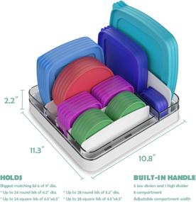 img 2 attached to EVERIE GS01-M Food Container Lid Organizer: 🍽️ Perfect for 12'' Deep Cabinets - Medium Size