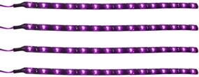 img 4 attached to ESUPPORT Purple 12V 15 Led 30Cm Car Flexible Waterproof Underbody Light Strip Decoration Pack Of 4