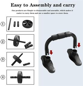 img 2 attached to 🔥 Max4out Ab Roller Wheel: Ultimate 7-in-1 Ab Roller Kit with Knee Pad, Push Up Bars, Hand Grips, and Resistance Bands - Perfect Home Workout Equipment for Abdominal Exercise and Ab Workouts - Men and Women