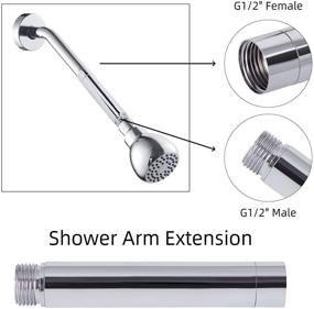 img 2 attached to 💦 Upgrade Your Shower Experience with Stainless Steel Yandls Shower Head Extender: Adjustable Lower Shower Head, Chrome Extension Arm, Bathroom Shower Accessory (5 inch)