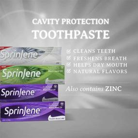 img 2 attached to 🌿 Sprinjene Fresh Boost 5 Oz, 4 Pack: Ultimate Bundle of White and Health Boost Fluoride Toothpaste! Natural Formula with Black Seed Oil, Zinc, Birch Xylitol, and Acacia Gum