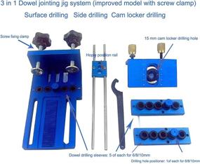 img 1 attached to 🛠️ SINOCMP Doweling Jig Kit: Precision Woodworking with 5 Drilling Sleeves (6/8/10mm), Blue Aluminum Alloy, 5-Year Warranty & Install Instructions on Youtube