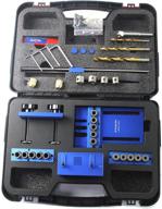 🛠️ sinocmp doweling jig kit: precision woodworking with 5 drilling sleeves (6/8/10mm), blue aluminum alloy, 5-year warranty & install instructions on youtube logo