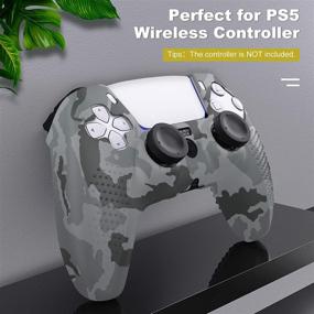 img 3 attached to 🎮 MoKo PS5 Controller Skin Case, Gray - Silicone Cover Skin with 8 Thumb Grip Caps, Shock-Absorption & Anti-Scratch - Compatible with Sony Playstation 5 DualSense Wireless Controller 2020