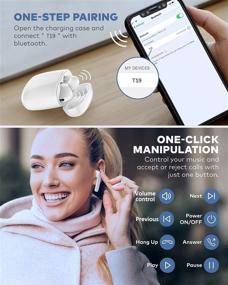 img 1 attached to 🎧 Беспроводные водонепроницаемые наушники Lasuney Bluetooth 5.0 с микрофоном - 30 часов воспроизведения, стереонаушники в ушах и зарядный футляр для спорта.